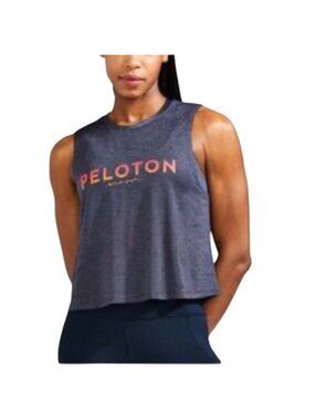 Peleton Tank Womens Size Small Sleeveless Shirt Spiritual Gansta Grey Pink Logo